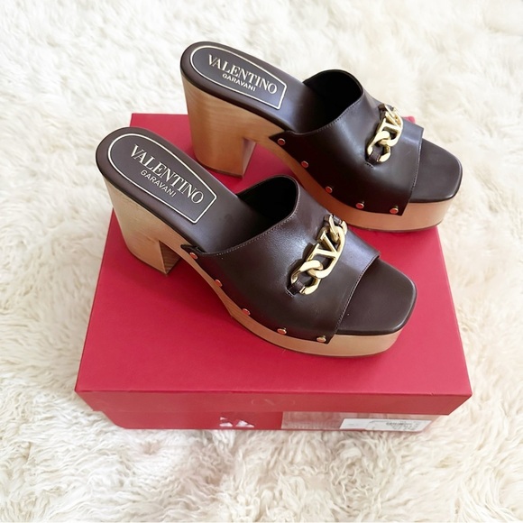 New Valentino Vlogo Chain Clog Shoes Size 40/9 - Picture 3 of 14